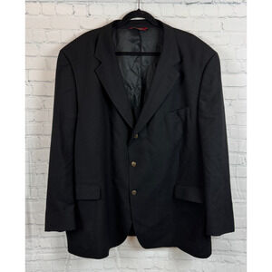 JOS. A. BANK black 100% wool mens jacket blazer 52R